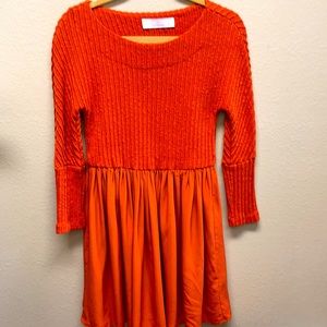 Thakoon Addition sweater and silk dress.